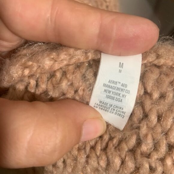 Aerie Women's Oversized Slouchy Boho Cabin‎ Fuzzy Knit Cardigan Sweater - Size M - Picture 5 of 6